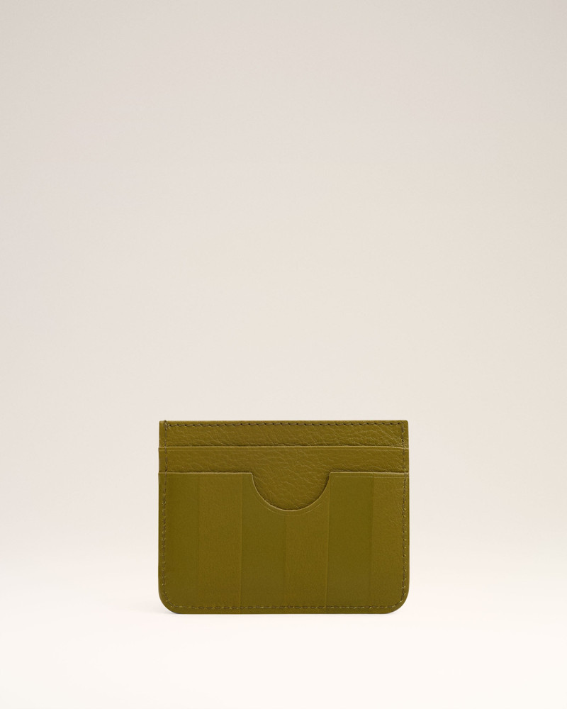 AMI Paris KHAKI LEATHER MIDI CARD HOLDER outlook