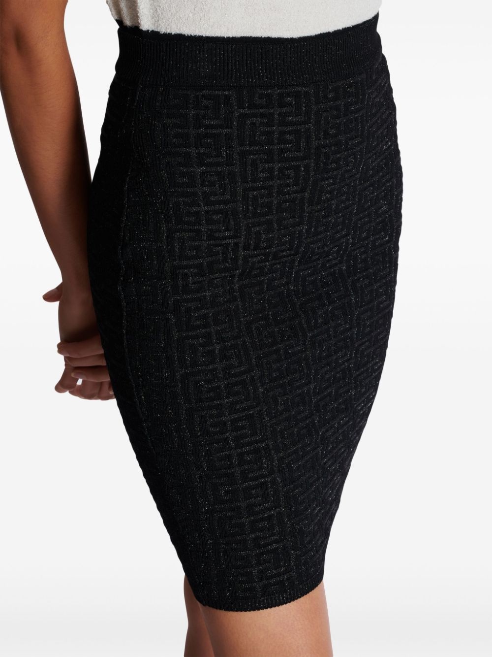 PB-intarsia knitted mini skirt - 7