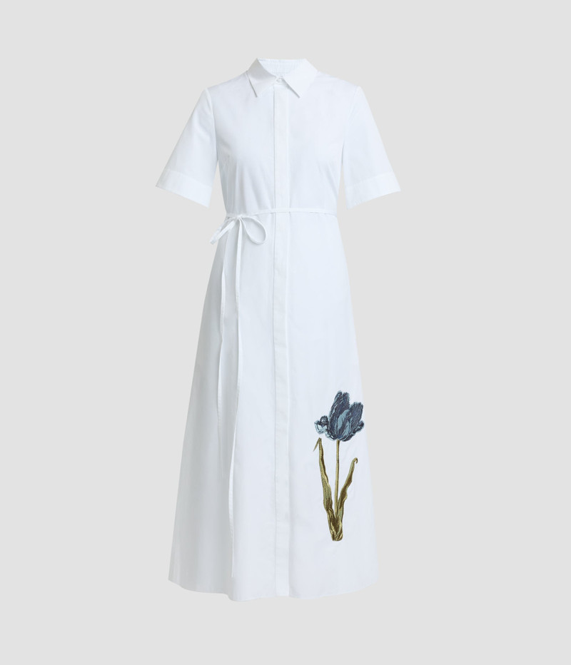 FLORAL PRINT SHORT SLEEVE SHIRT DRESS 1