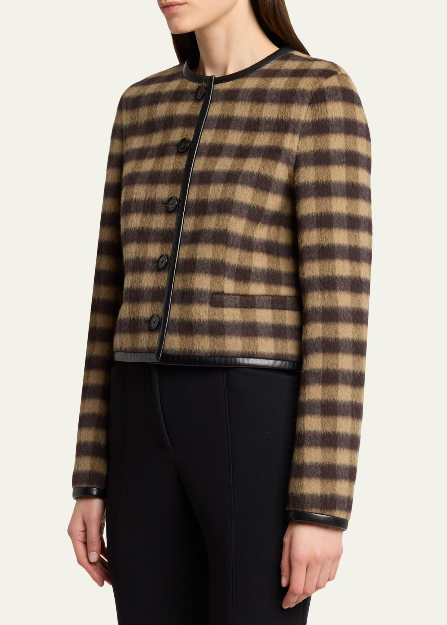Helene Plaid Cashmere-Blend Jacket - 4