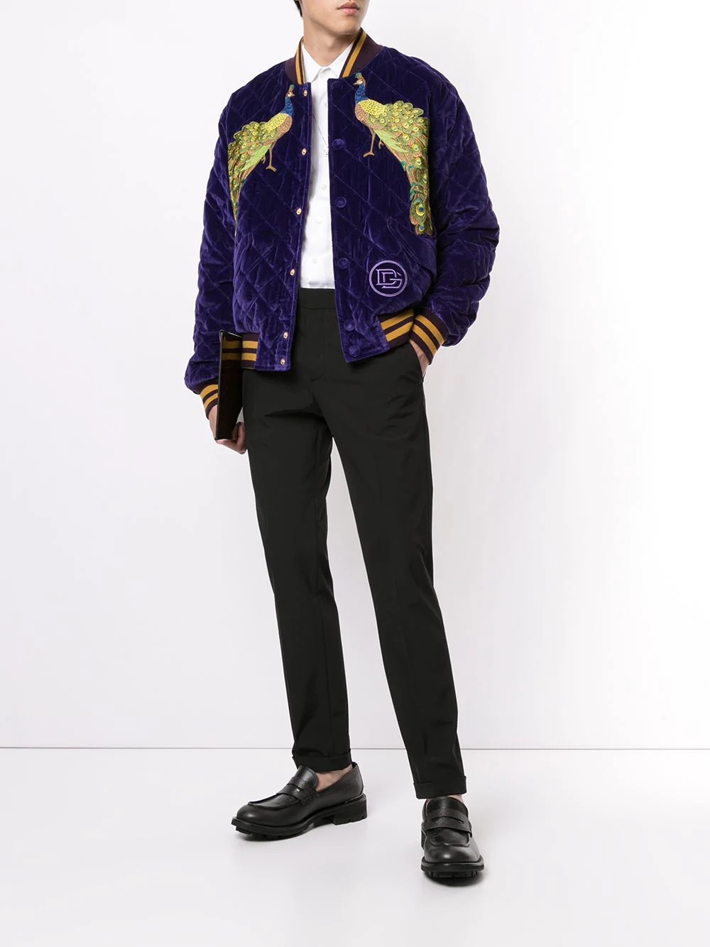 Peacock velvet-effect bomber jacket - 2