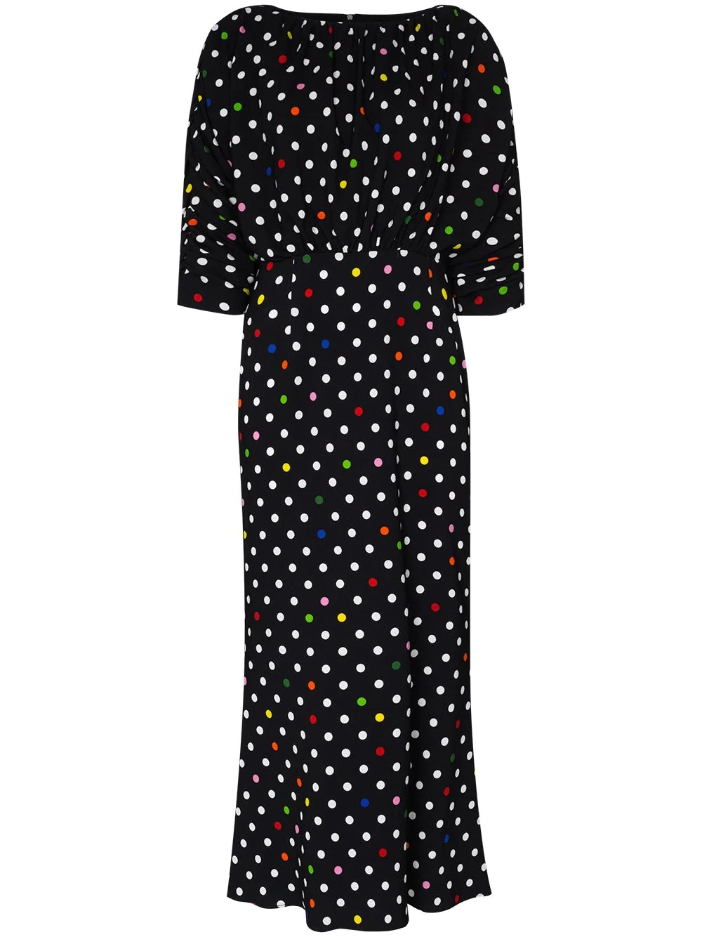 spot-pattern midi dress - 1