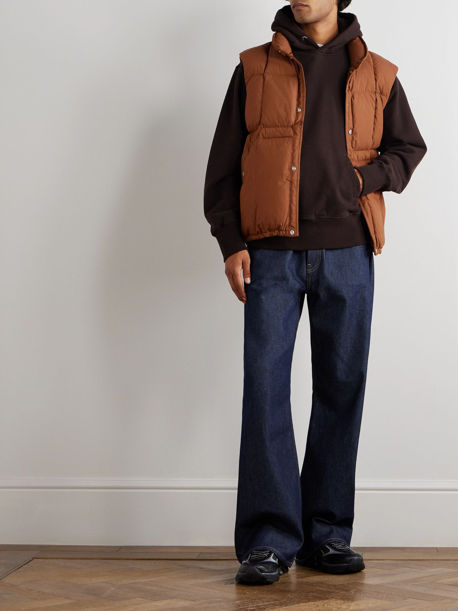 Marina Quilted Padded Cotton-Blend Down Gilet Brown - 2