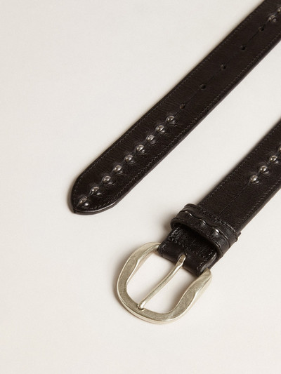 Golden Goose Black leather belt with studs outlook