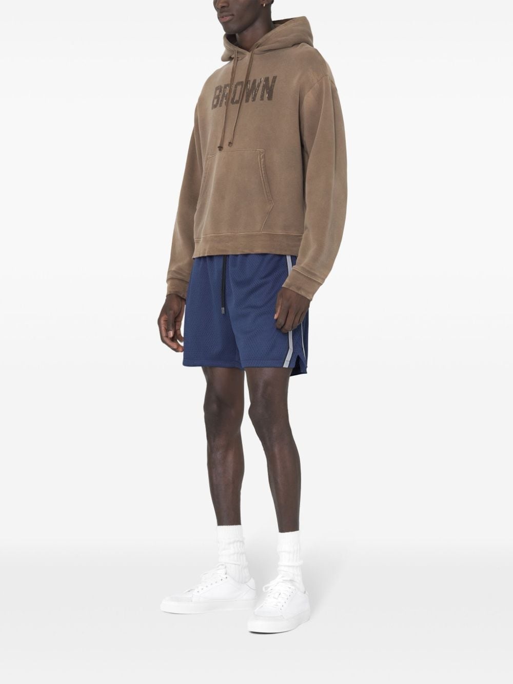stripe-detail mesh shorts - 3