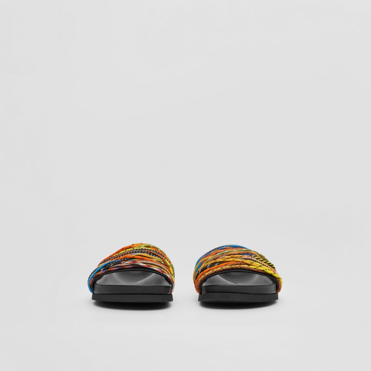 Cord Detail Leather Slides - 4