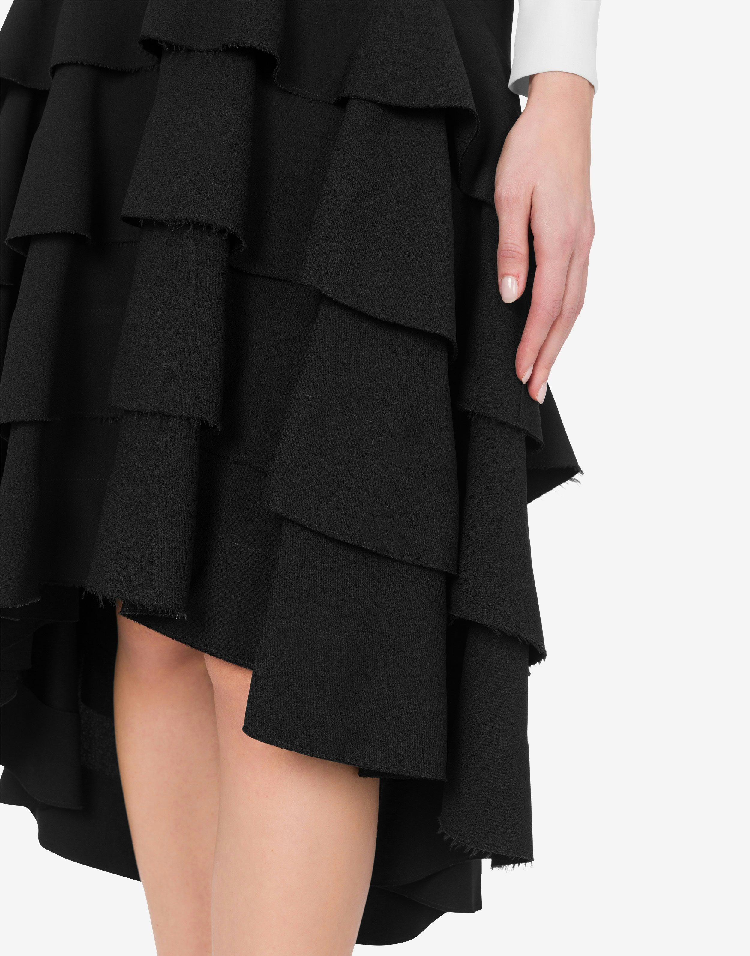 MIDI SKIRT IN CREPE WITH RUFFLES - 4