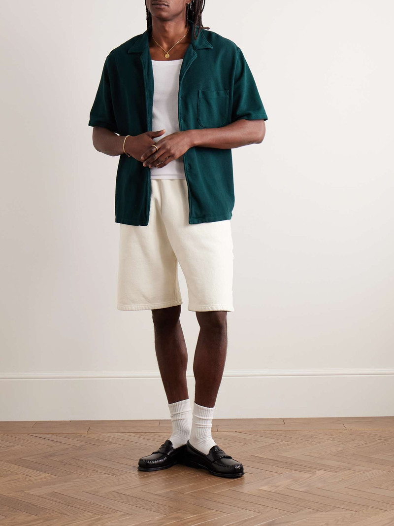 LES TIEN Utility Straight-Leg Garment-Dyed Cotton-Jersey Shorts outlook