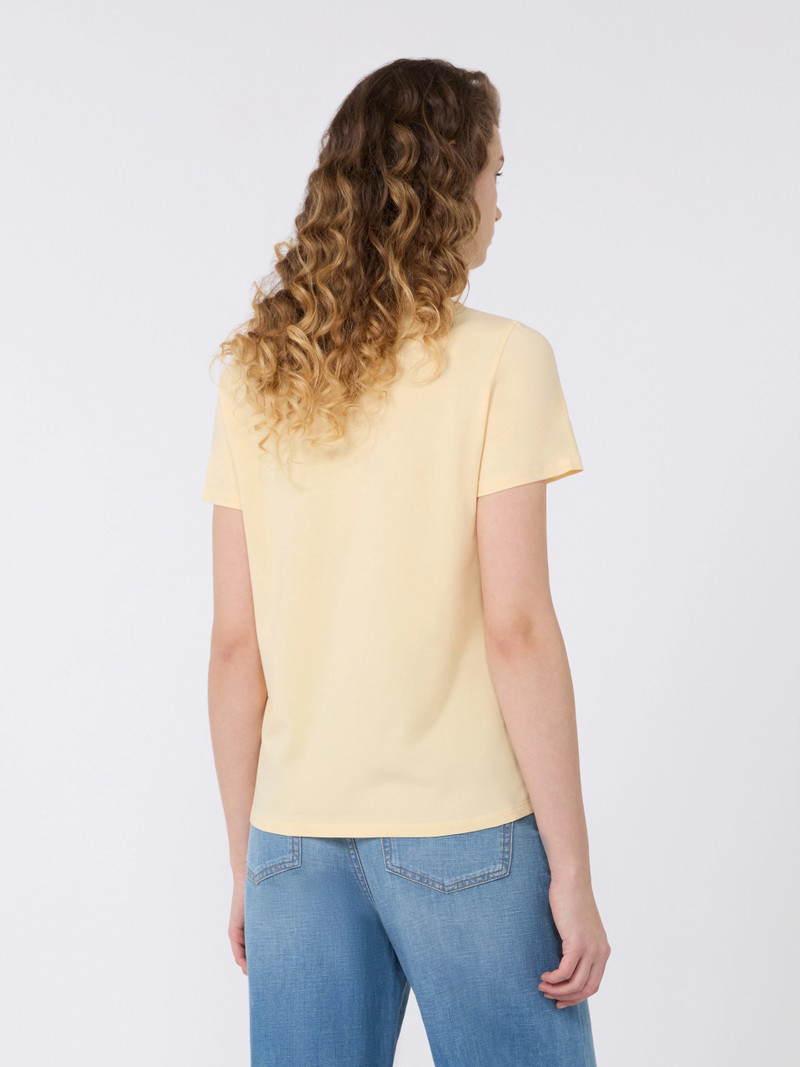 MULTIF Stretch jersey basic T-shirt - LIGHT YELLOW 4