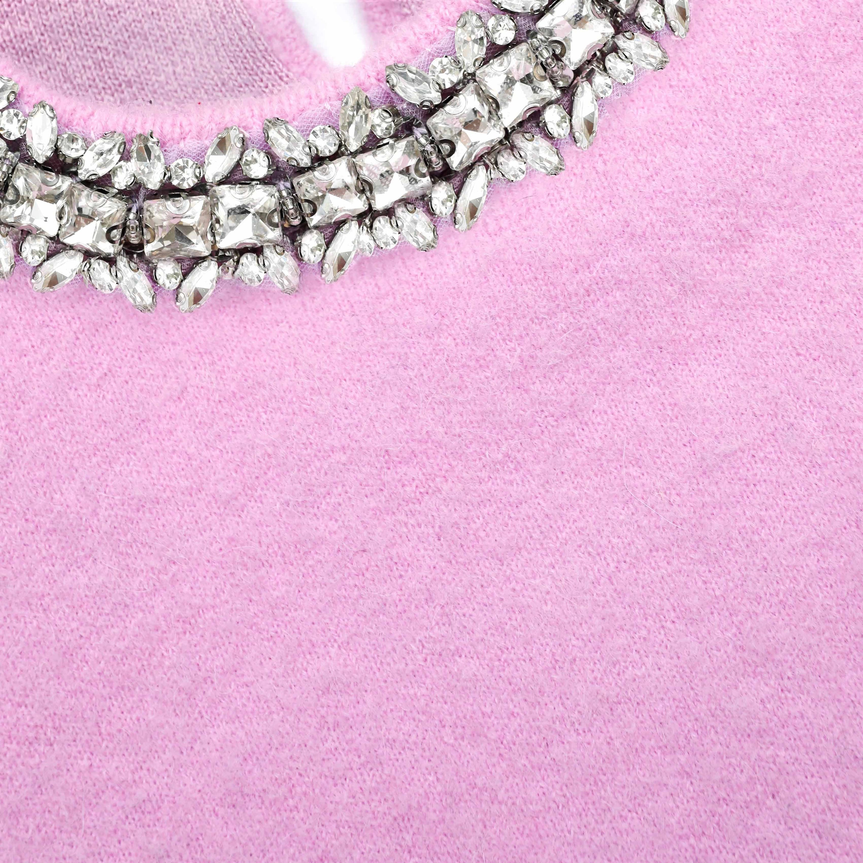 Pink Embellished Knit Top - 5