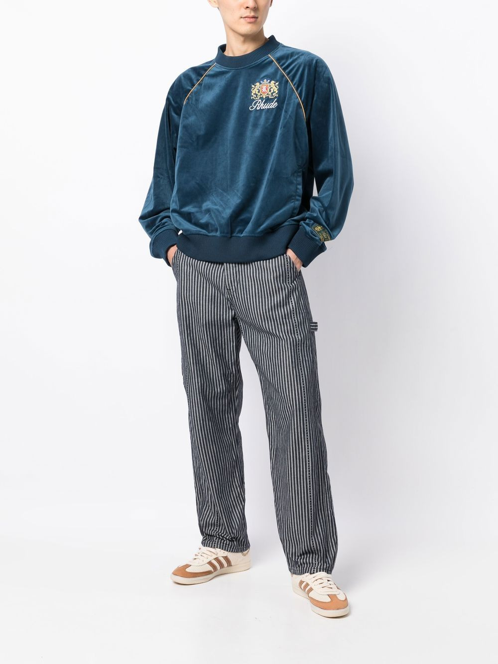 Crest-embroidered sweatshirt - 2