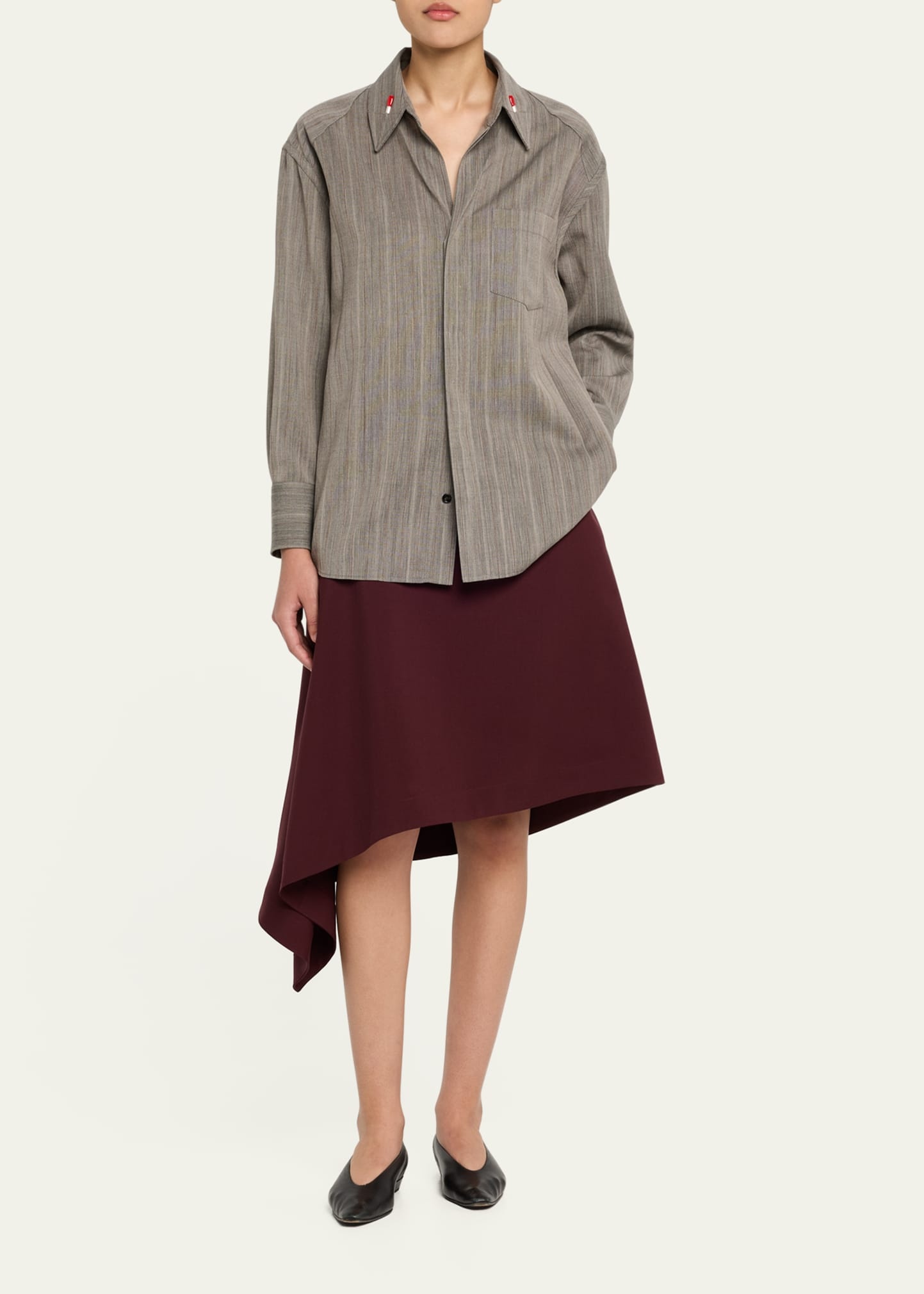 Subtle Stripe Wool Shirt with Enamelled Matchsticks - 2