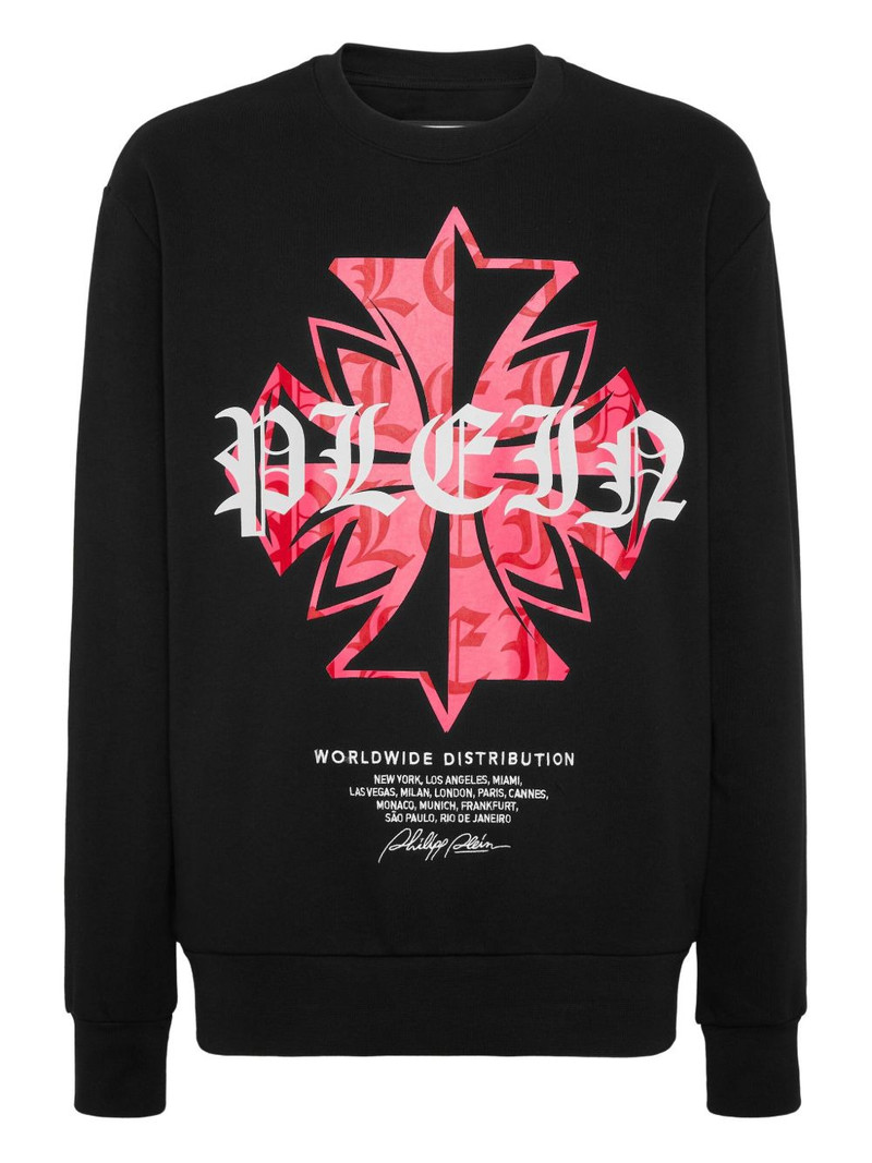 crest-print sweatshirt 1