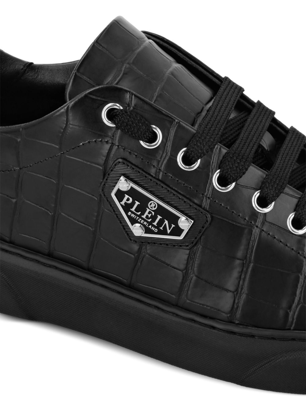 Iconic Plein-plaque crocodile-effect sneakers - 4