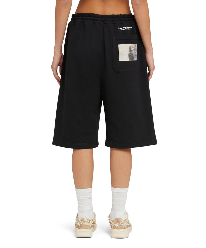 "FANTASTIC GREEN INVERSE SERIES" organic cotton sweat Bermudas 7