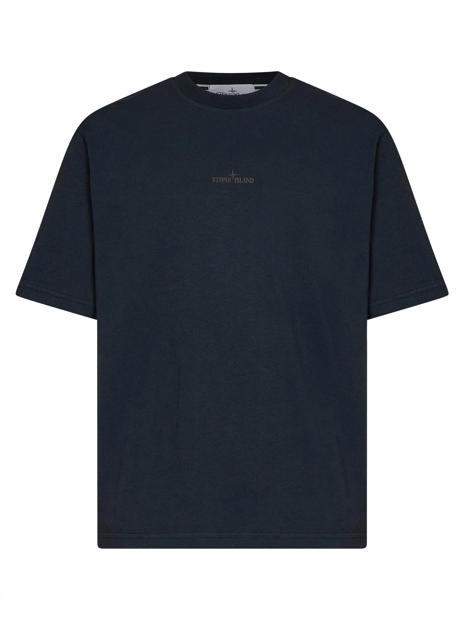 Blue organic cotton jersey printed T-shirt - 1