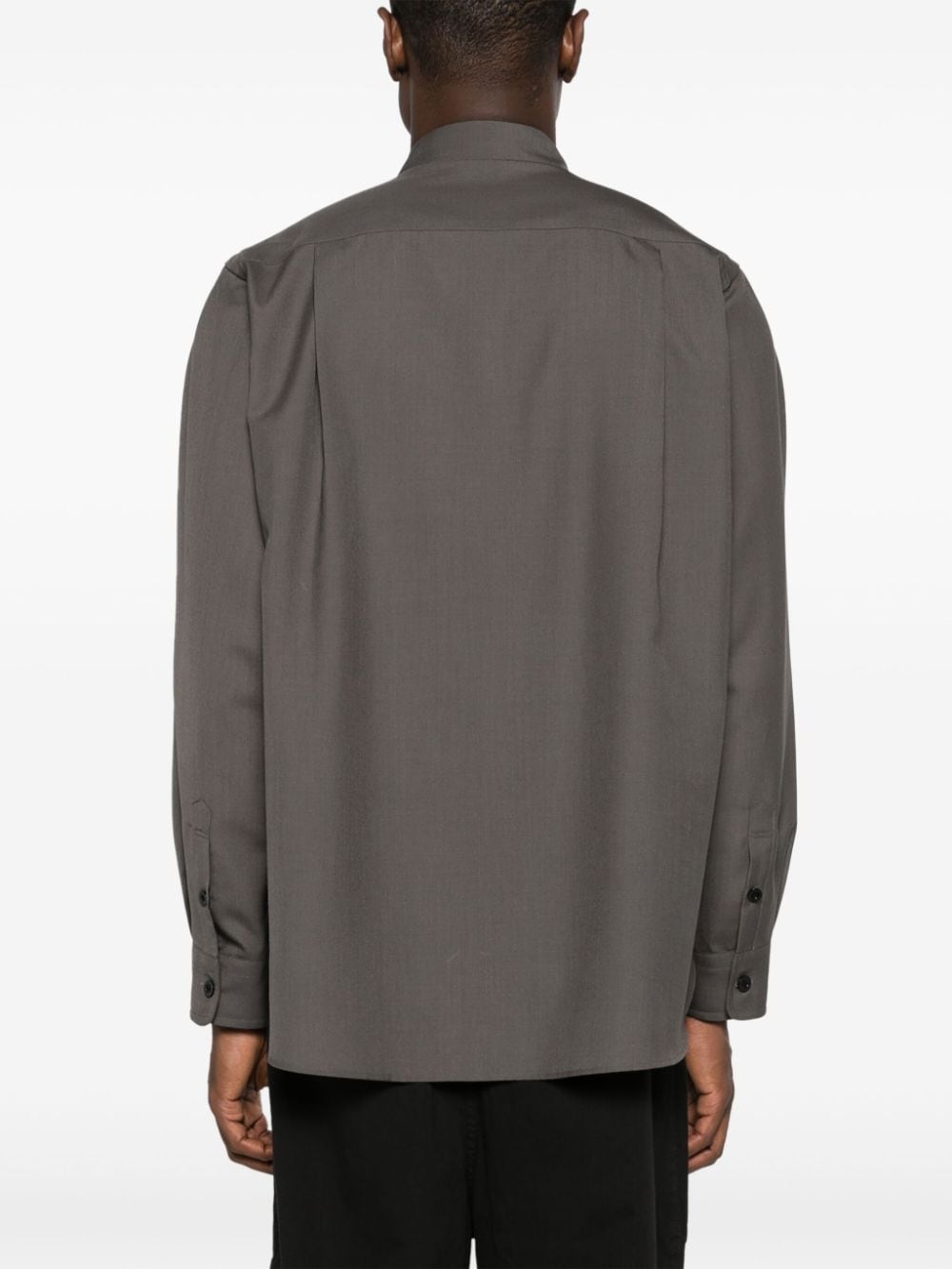 pleated button-up shirt - 4