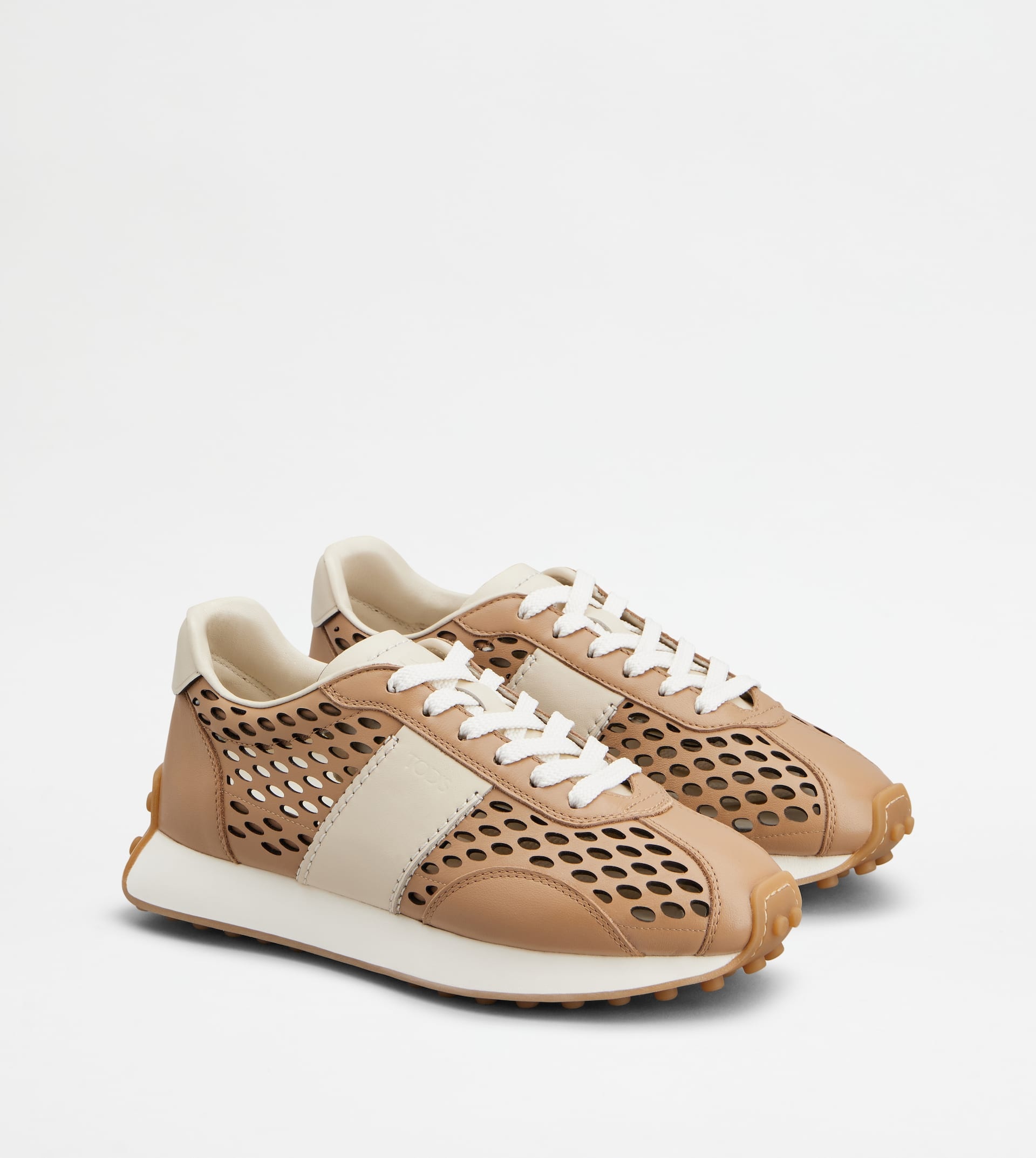 T VINTAGE SNEAKERS IN LEATHER - BROWN, BEIGE - 2