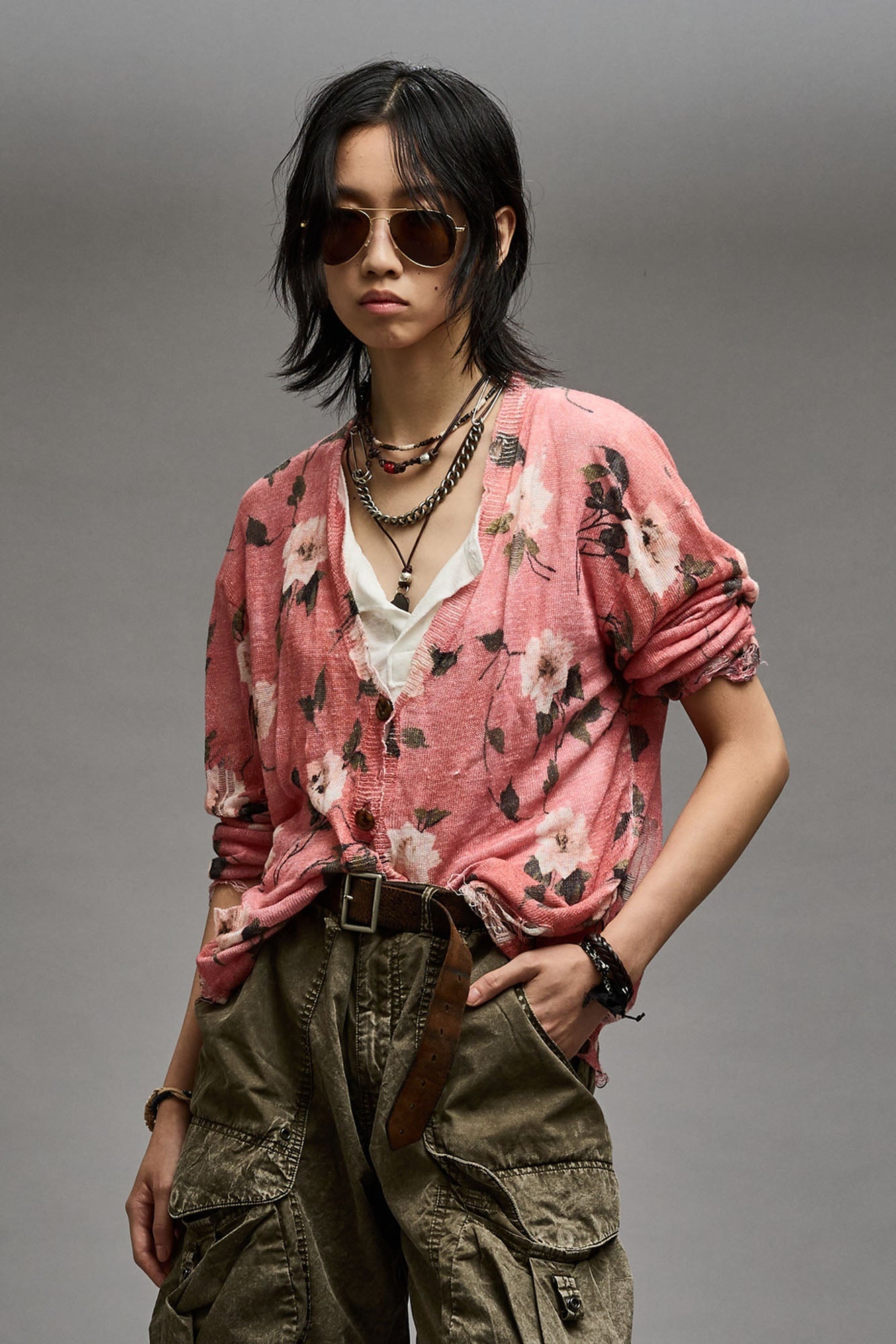 BOYFRIEND CARDIGAN - RED FLORAL - 2