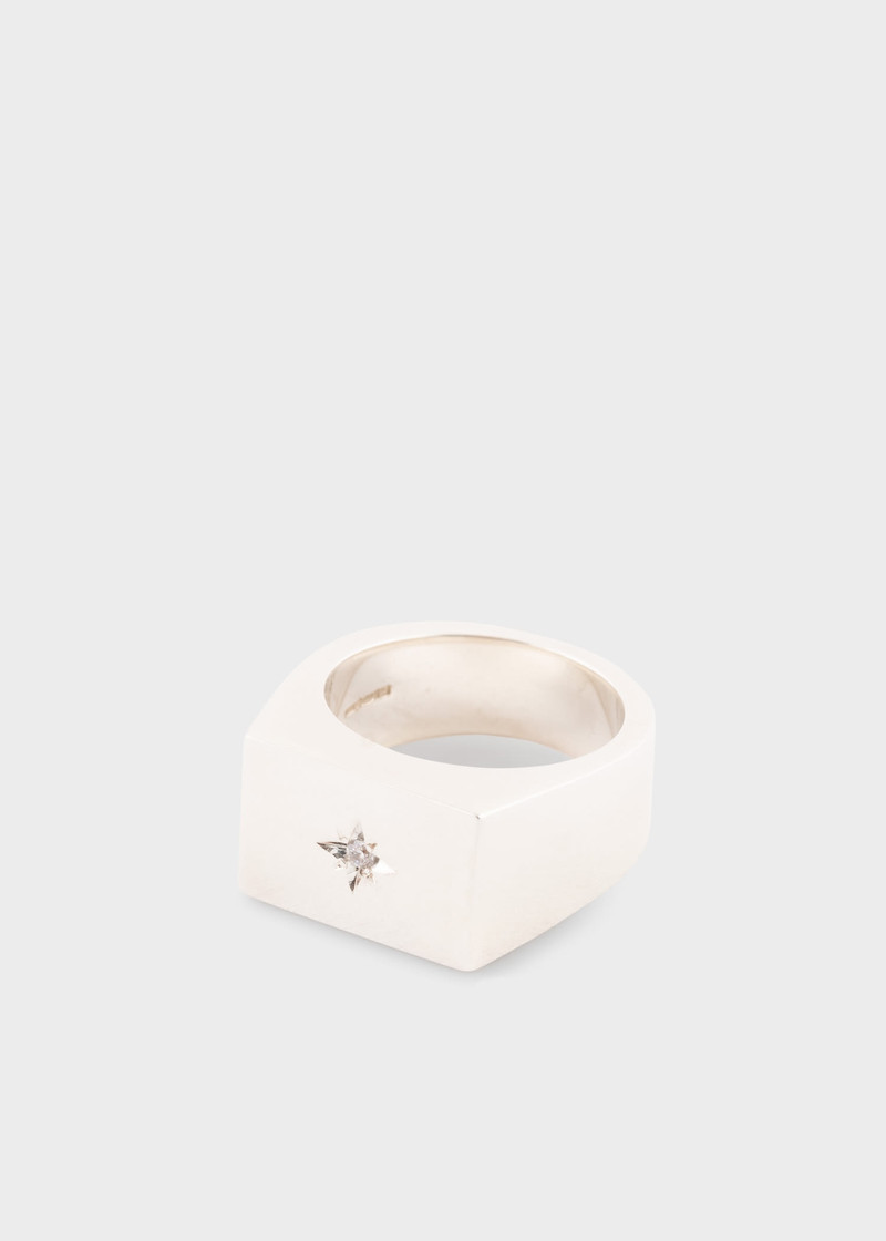 'Star' Jewel Square Signet Ring by Aurum LDN 1