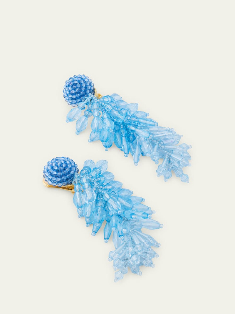 Beaded Cascade Tassel Clip-On Earrings 3
