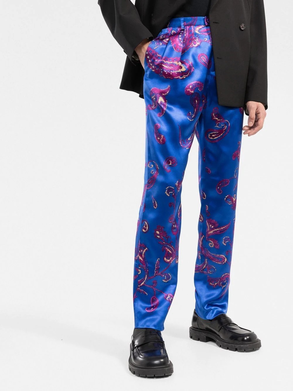 paisley-print tailored trousers - 3