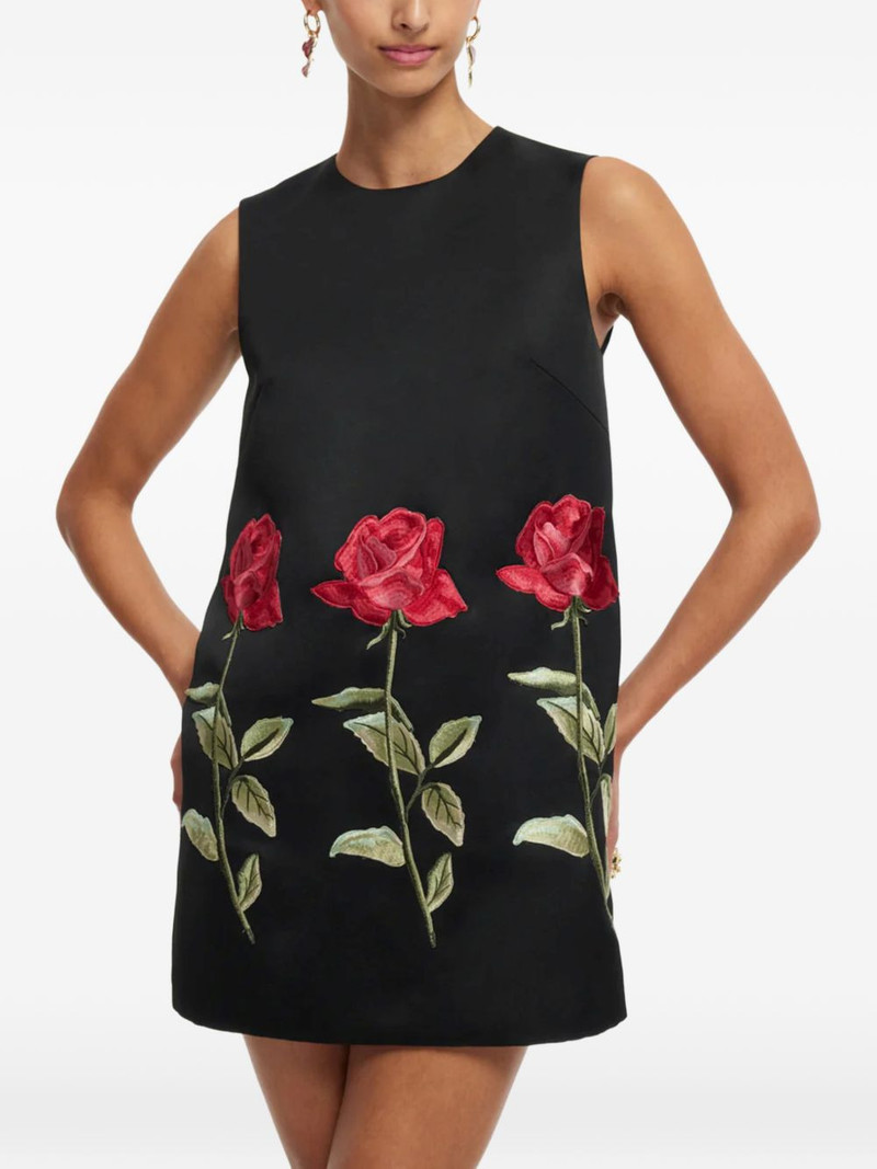 Yvonne rose-embroidered sleeveless mini dress 5