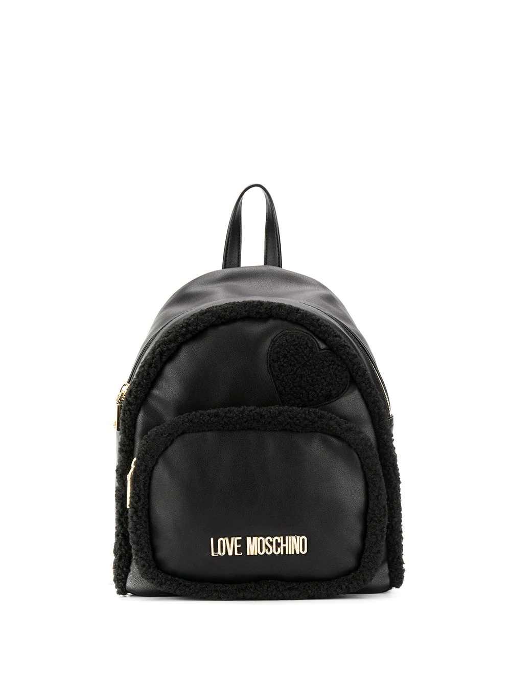 shearling trim backpack - 1