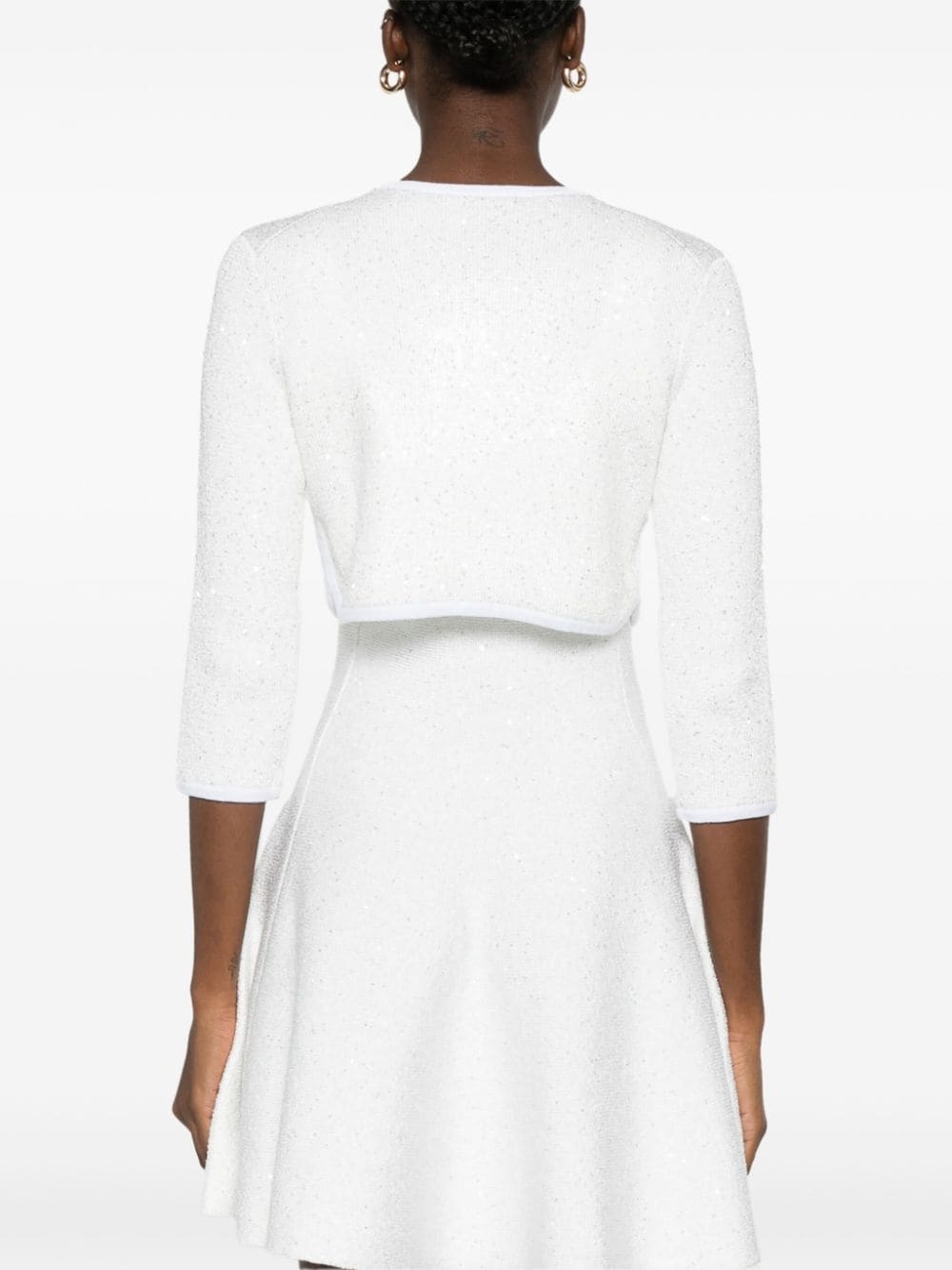 rhinestone-embellished cropped cardigan - 4
