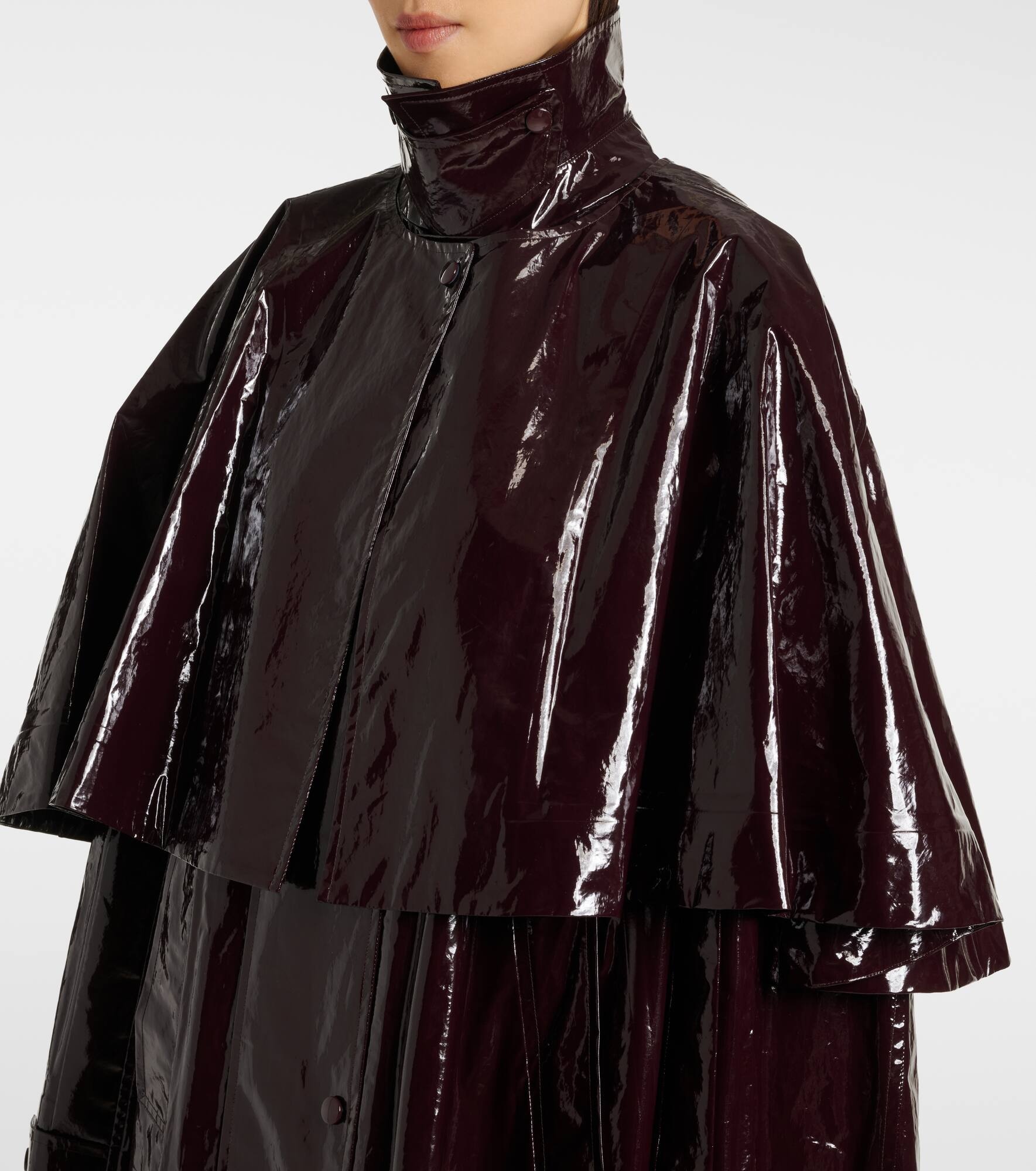 Caped coated cotton coat - 4
