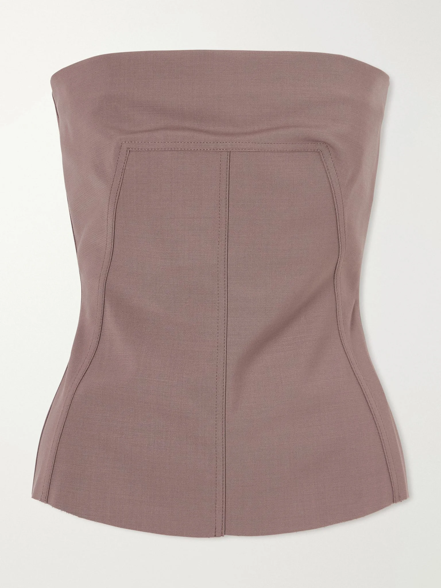 Strapless wool-blend bustier top Grape - 1