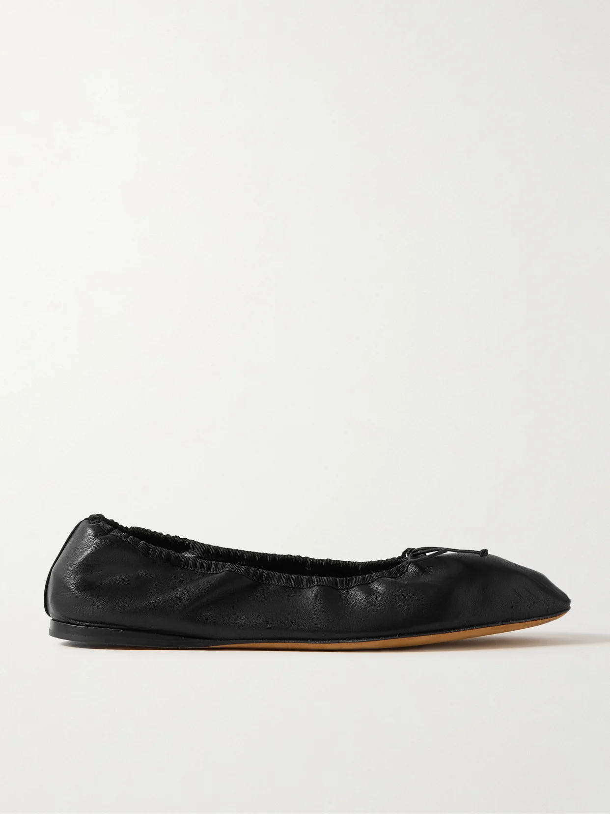 Awar Grosgrain-trimmed Leather Ballet Flats - 1