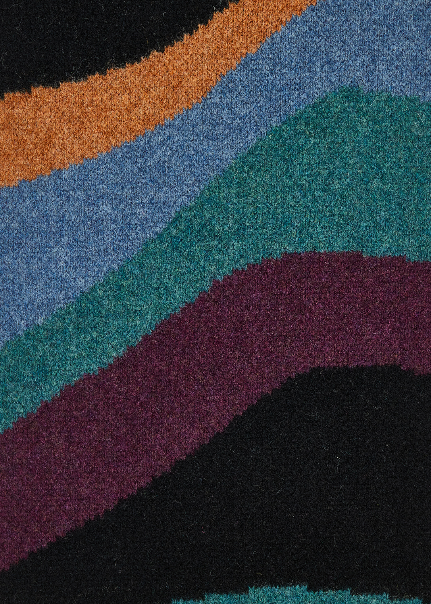 Women's Multicolour 'Swirl' Jacquard Lambswool Scarf - 3