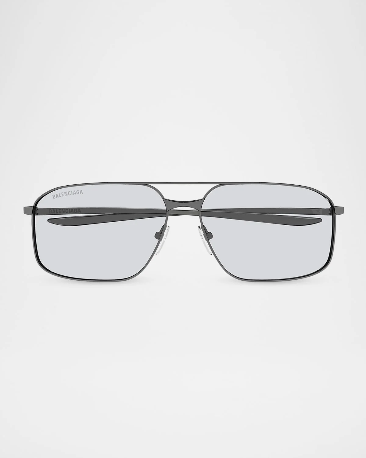 Men's Double-Bridge Metal Rectangle Sunglasses - 1