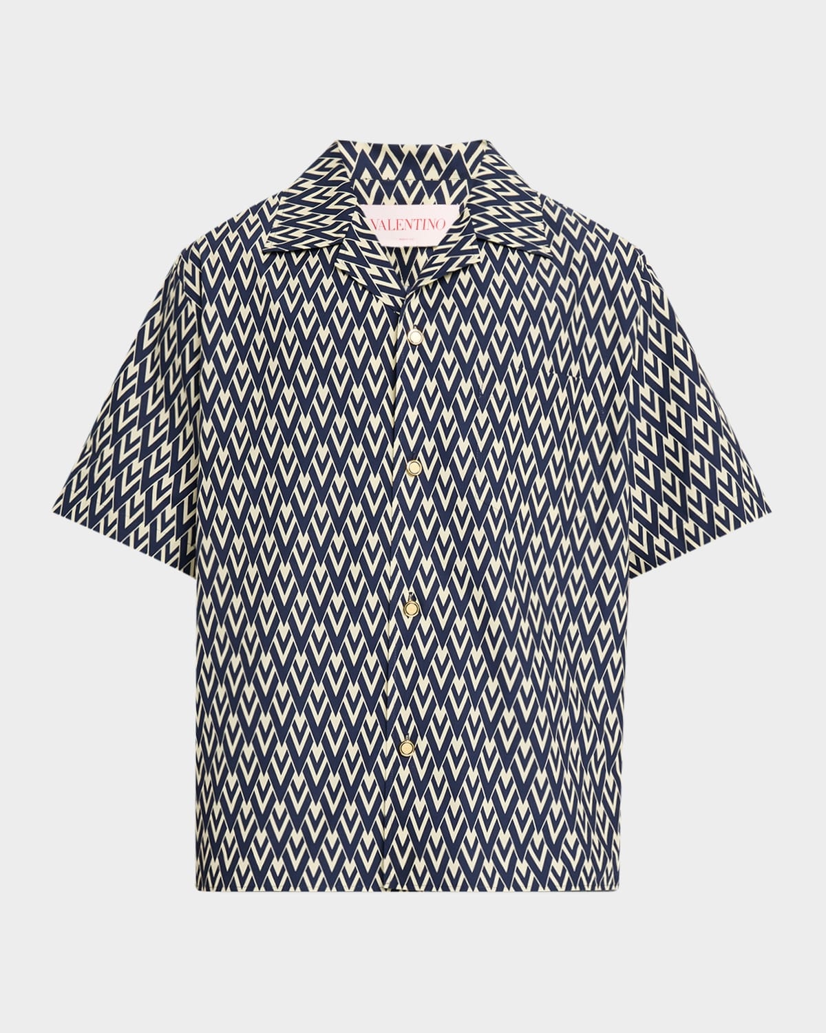 Valentino Men's Bowling Shirt with Toute La V Print