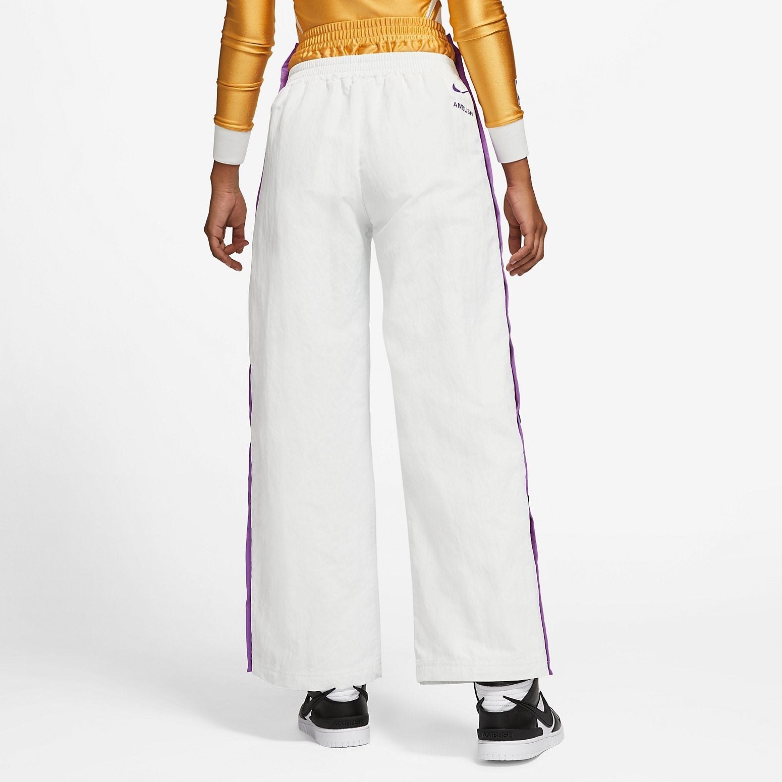 (WMNS) Nike x AMBUSH NBA Collection Tearaway Trousers 'Lakers - White' DB9570-121 - 6