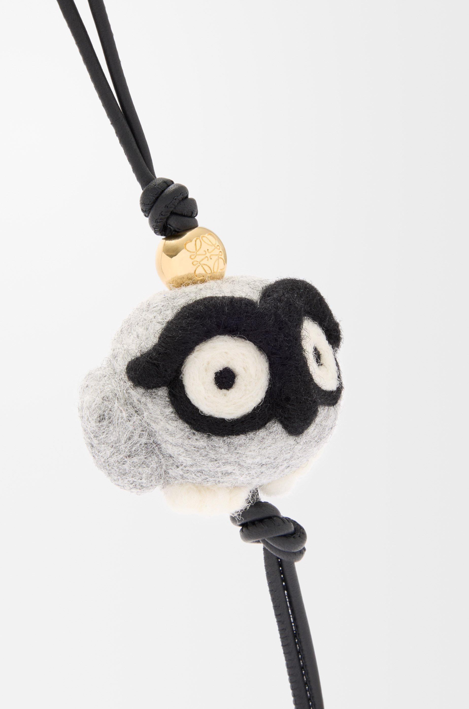 Owl charm in felt and calfskin - 2