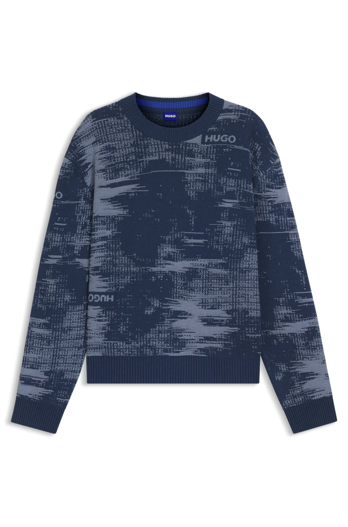 RELAXED-FIT SWEATER IN COTTON WITH JACQUARD PATTERN - 1