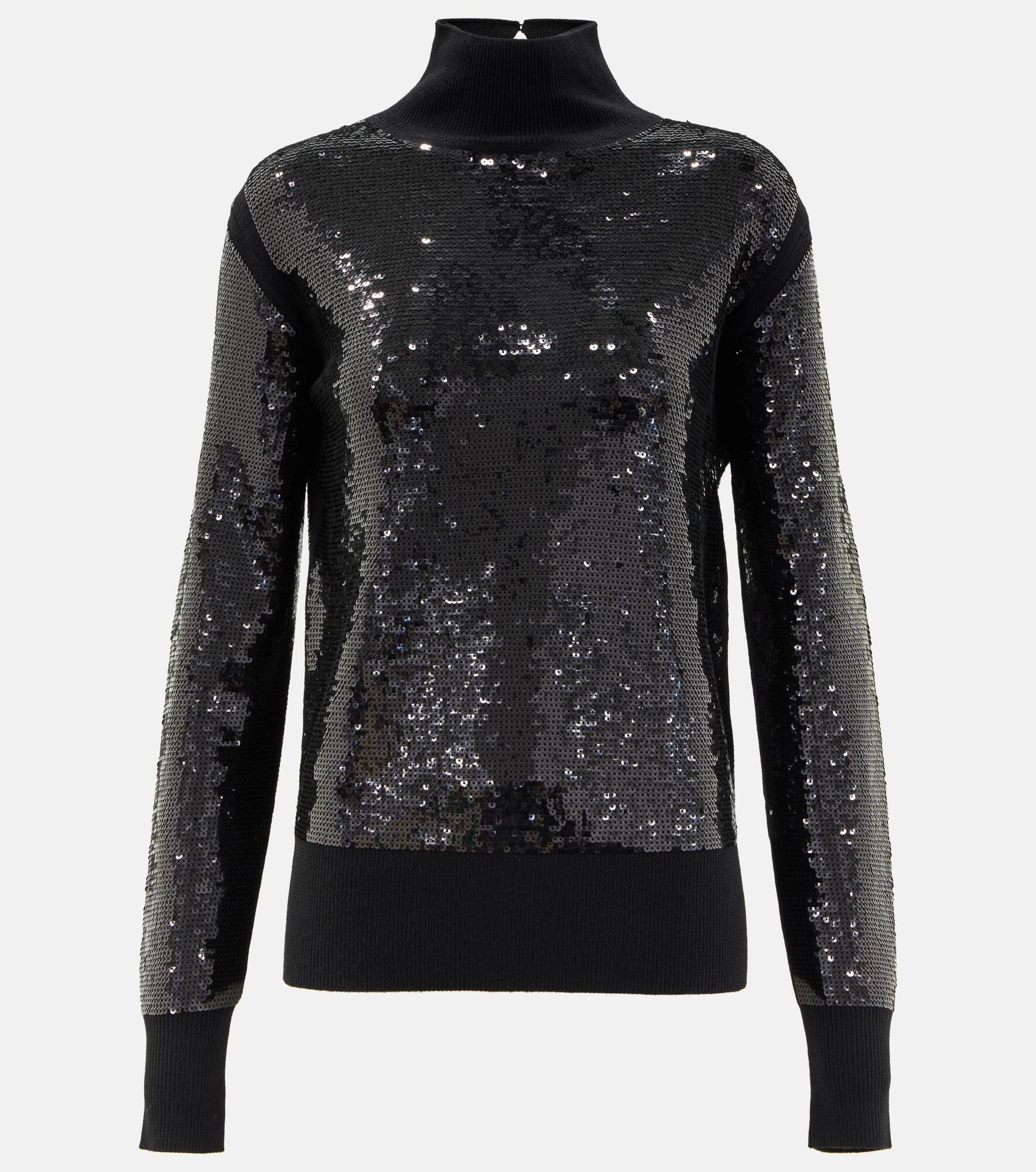 Sequined wool-blend sweater - 1
