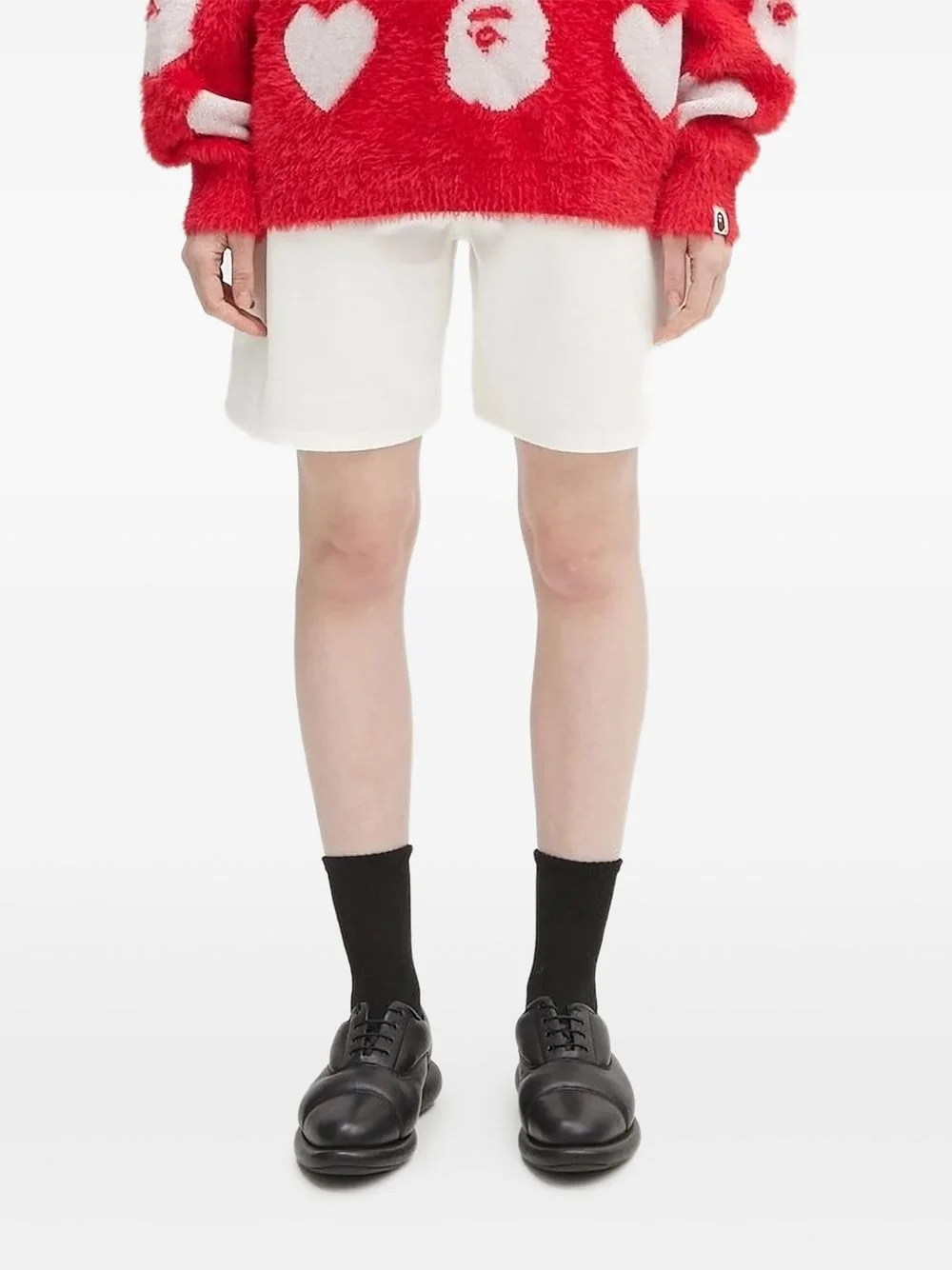 high-waisted denim shorts - 1