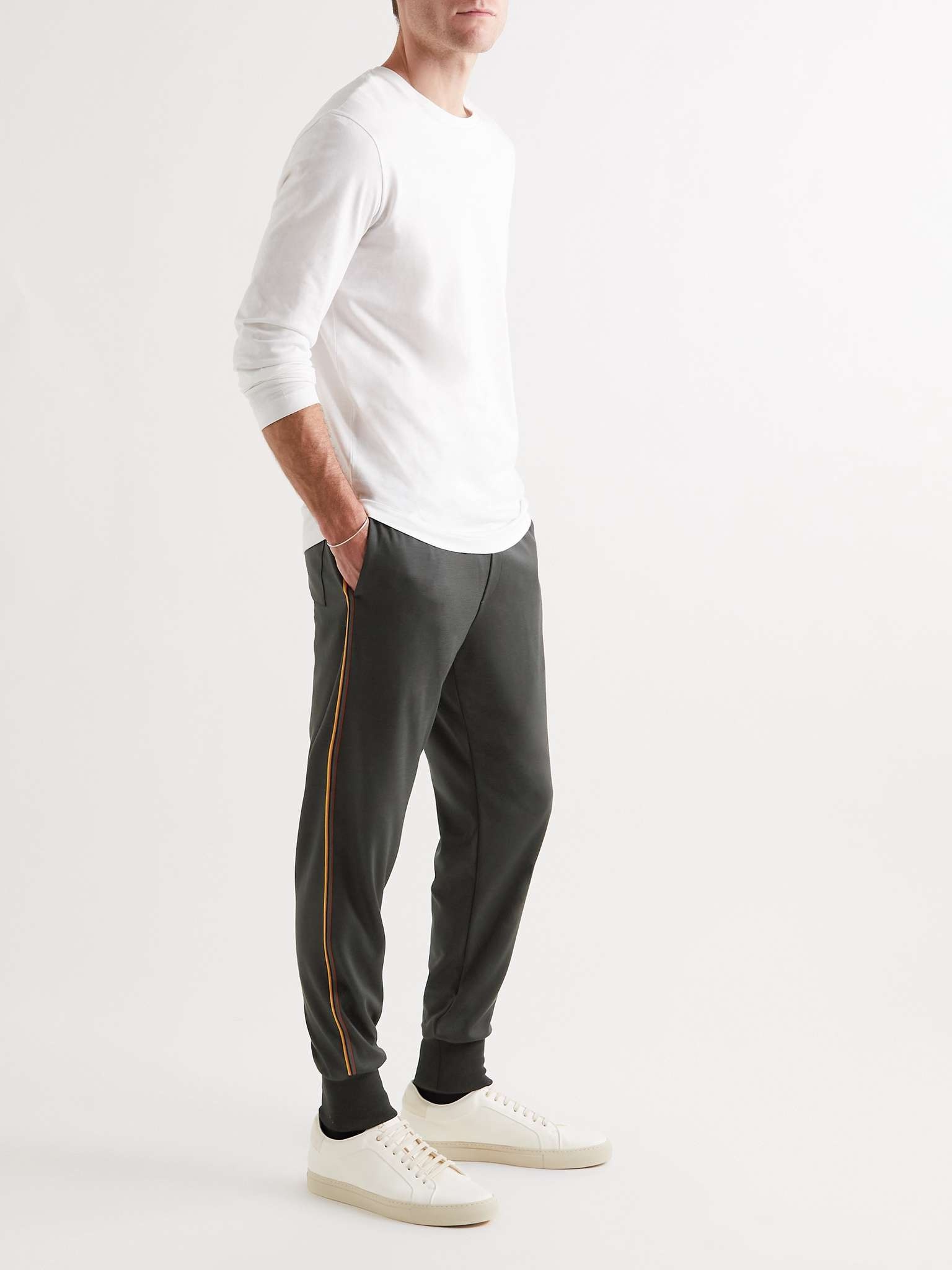 Tapered Striped Webbing-Trimmed Wool Sweatpants - 2