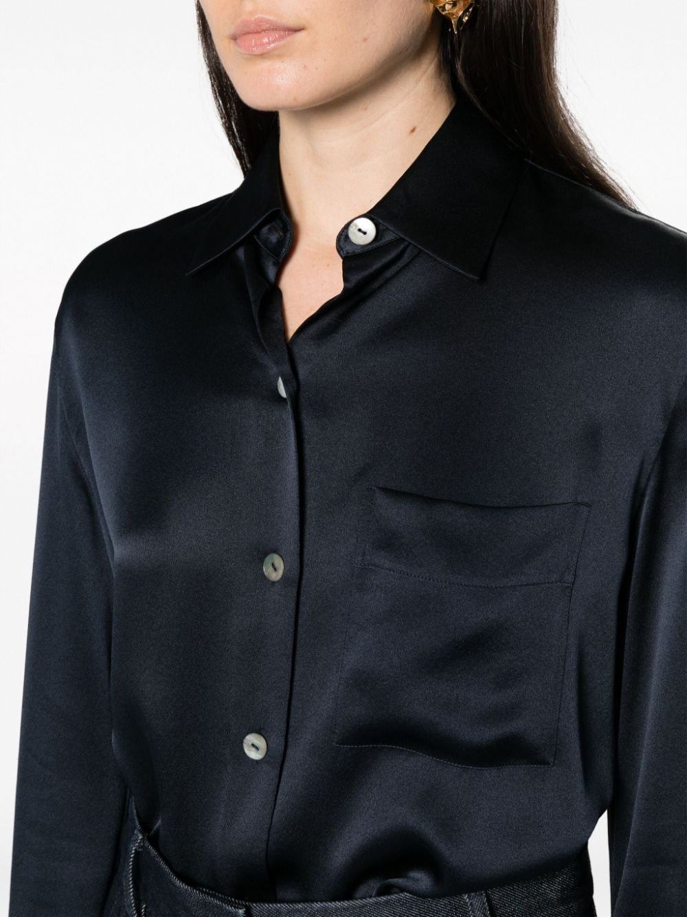 long-sleeve silk shirt - 10