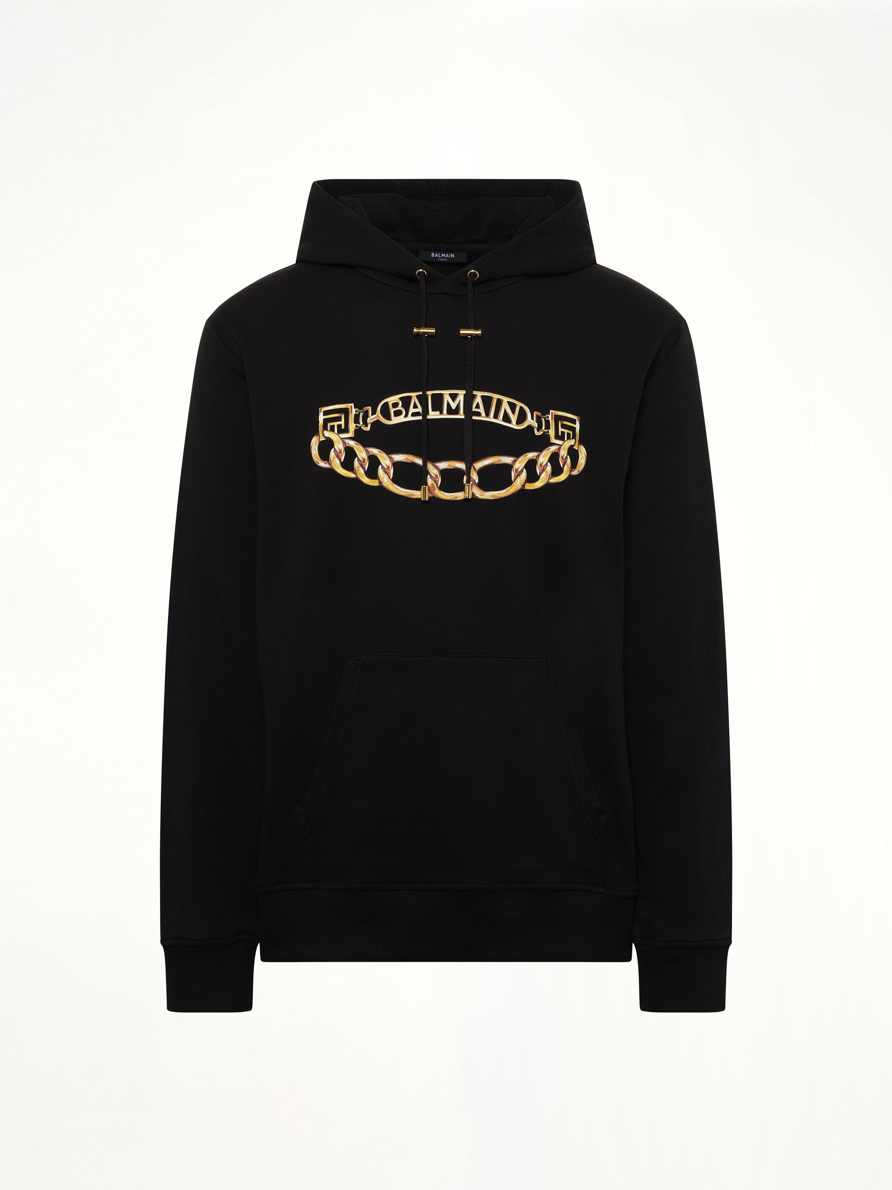 Balmain Chian Logo Hoodie in Black/Gold - 2