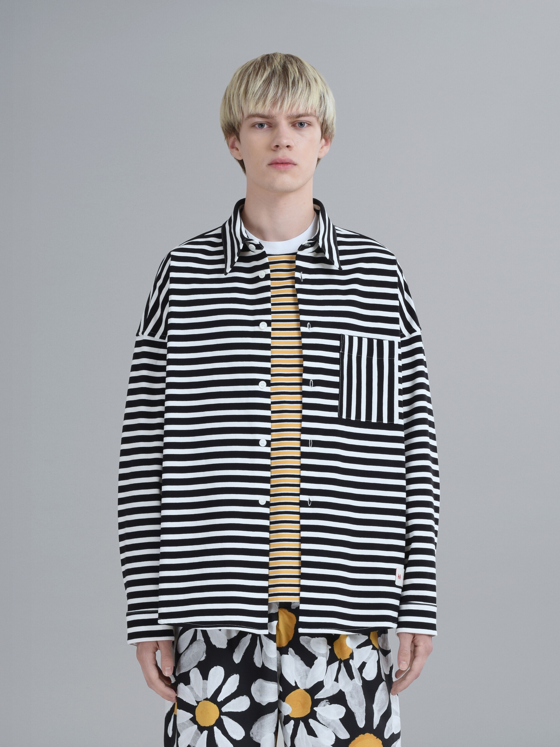 COMPACT STRIPED JERSEY SHIRT - 2