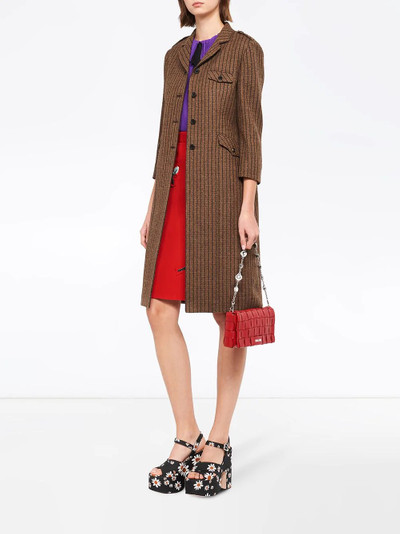 Miu Miu single-breasted check coat outlook