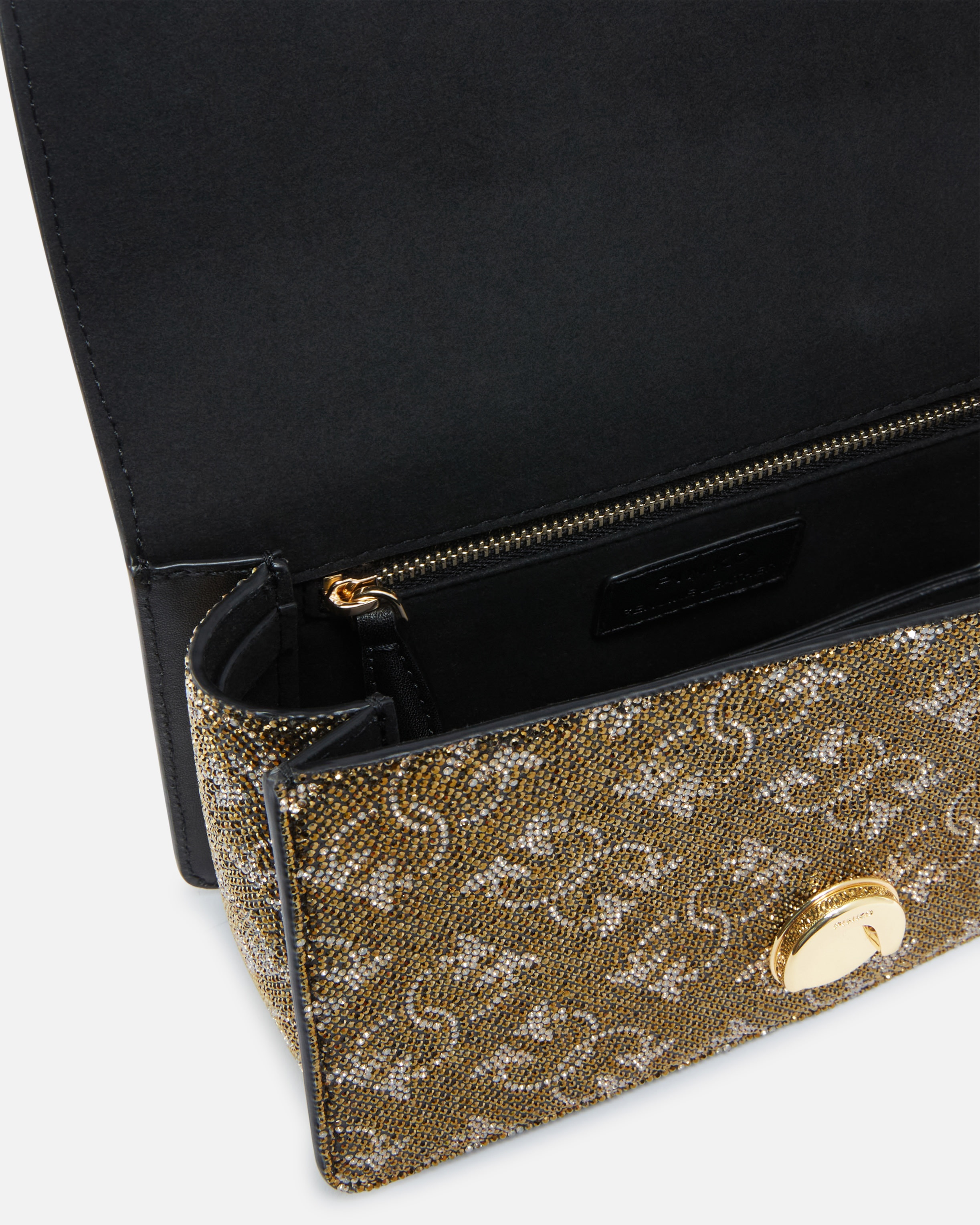 MINI LOVE BAG LEATHER CROSSBODY BAG WITH MONOGRAM RHINESTONE - 4