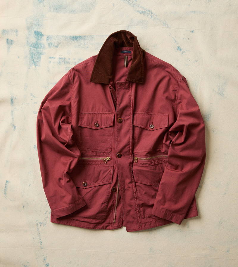 Washed Red Cotton Hiking Jacket - 1