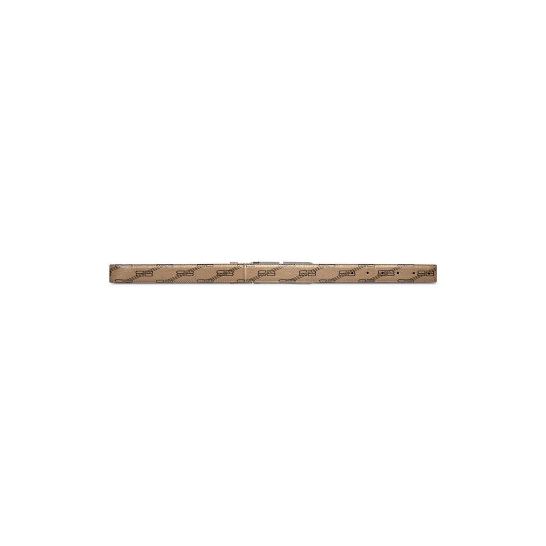 Women's Bb Signature Belt 30mm Bb Monogram Coated Canvas in Beige - 2