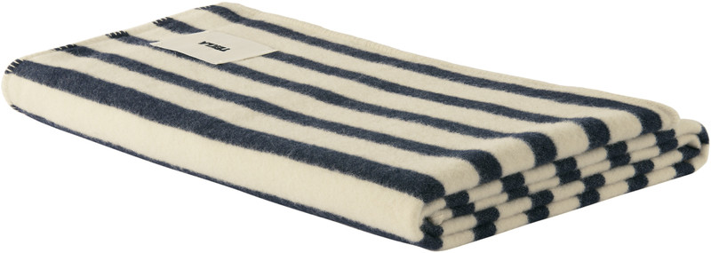 TEKLA Black & Off-White Lambswool Blanket outlook
