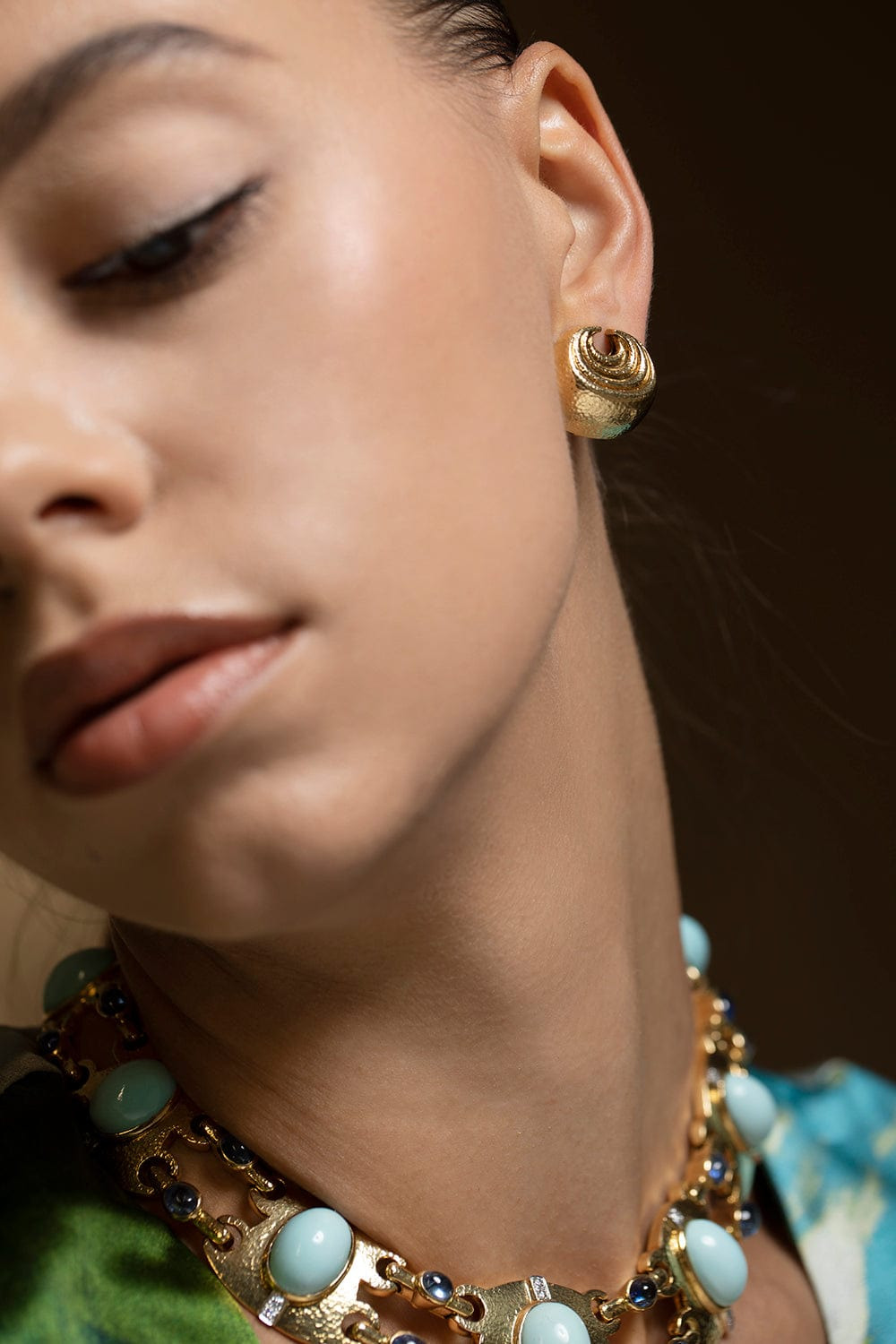 Small Concentric Crescent Earrings - 2